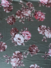 Load image into Gallery viewer, Mae Floral on Dark Sage French Terry