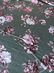 Load image into Gallery viewer, Mae Floral on Dark Sage French Terry