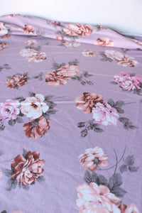 Mae Floral on Lavender Mist French Terry
