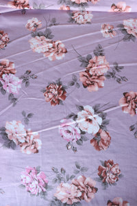 Mae Floral on Lavender Mist French Terry