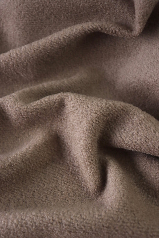 Taupe Wool Boucle/French Terry Knit | By The Half Yard