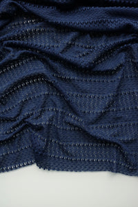 Navy Stitch Sampler Stripe Lace