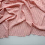 Load image into Gallery viewer, Peachy Pink &amp; Ivory Vertical Stripe Ghost Crepe

