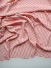 Load image into Gallery viewer, Peachy Pink &amp; Ivory Vertical Stripe Ghost Crepe