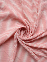 Load image into Gallery viewer, Peachy Pink &amp; Ivory Vertical Stripe Ghost Crepe