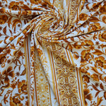 Load image into Gallery viewer, Mustard/Ivory Boho Vertical Stripe Double Brushed Poly
