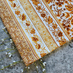 Load image into Gallery viewer, Mustard/Ivory Boho Vertical Stripe Double Brushed Poly
