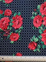 Load image into Gallery viewer, Red Floral Cleo Double Brushed Poly
