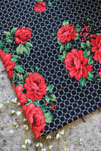 Red Floral Cleo Double Brushed Poly