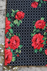 Red Floral Cleo Double Brushed Poly