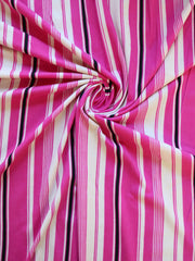 Load image into Gallery viewer, Pink/Black/White Vertical Stripe Double Brushed Poly
