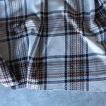 Load image into Gallery viewer, Silver &amp; Umber Plaid Yarn Dyed Jacquard Knit
