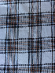 Load image into Gallery viewer, Silver &amp; Umber Plaid Yarn Dyed Jacquard Knit
