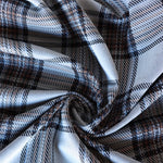 Load image into Gallery viewer, Silver &amp; Umber Plaid Yarn Dyed Jacquard Knit
