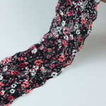 Load image into Gallery viewer, Mini Floral on Black 2&quot; Wide Stretch Lace
