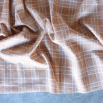 Load image into Gallery viewer, Honey Beige &amp; Ivory Plaid Yarn Dyed Jacquard Knit
