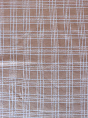 Load image into Gallery viewer, Honey Beige &amp; Ivory Plaid Yarn Dyed Jacquard Knit
