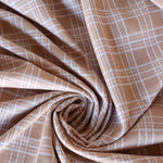 Load image into Gallery viewer, Honey Beige &amp; Ivory Plaid Yarn Dyed Jacquard Knit
