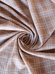 Load image into Gallery viewer, Honey Beige &amp; Ivory Plaid Yarn Dyed Jacquard Knit
