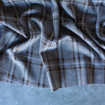 Load image into Gallery viewer, Black &amp; Chestnut Plaid Yarn Dyed Jacquard Knit
