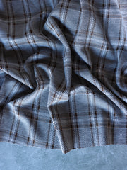 Load image into Gallery viewer, Black &amp; Chestnut Plaid Yarn Dyed Jacquard Knit
