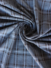 Load image into Gallery viewer, Black &amp; Chestnut Plaid Yarn Dyed Jacquard Knit
