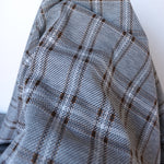 Load image into Gallery viewer, Black &amp; Chestnut Plaid Yarn Dyed Jacquard Knit
