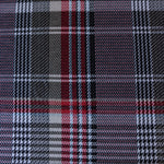 Load image into Gallery viewer, Scarlet &amp; Taupe Houndstooth Plaid Yarn Dyed Jacquard Knit

