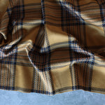 Load image into Gallery viewer, Mustard &amp; Umber Plaid Yarn Dyed Jacquard Knit
