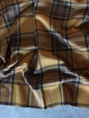 Load image into Gallery viewer, Mustard &amp; Umber Plaid Yarn Dyed Jacquard Knit

