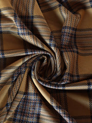 Load image into Gallery viewer, Mustard &amp; Umber Plaid Yarn Dyed Jacquard Knit
