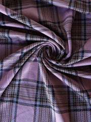 Load image into Gallery viewer, Haute Pink &amp; Umber Plaid Yarn Dyed Jacquard Knit
