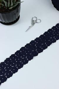 Navy 2.5" Wide Stretch Lace