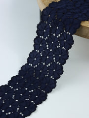 Load image into Gallery viewer, Navy 2.5&quot; Wide Stretch Lace
