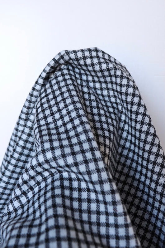 Black & White Mini Check Plaid Yarn Dyed Jacquard Knit