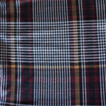 Load image into Gallery viewer, Burgundy &amp; Yellow Gold Houndstooth Plaid Yarn Dyed Jacquard Knit
