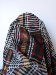 Load image into Gallery viewer, Burgundy &amp; Yellow Gold Houndstooth Plaid Yarn Dyed Jacquard Knit
