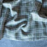 Load image into Gallery viewer, Lichen &amp; Ivory Plaid Yarn Dyed Jacquard Knit
