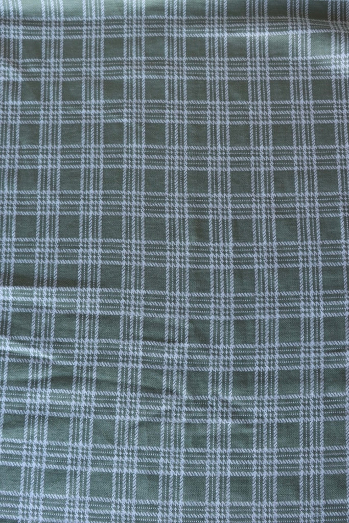 Lichen & Ivory Plaid Yarn Dyed Jacquard Knit | Surge Fabric Shop