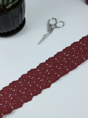 Load image into Gallery viewer, Marsala 2.5&quot; Wide Stretch Lace
