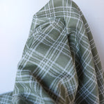 Load image into Gallery viewer, Lichen &amp; Ivory Plaid Yarn Dyed Jacquard Knit
