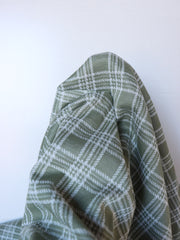 Load image into Gallery viewer, Lichen &amp; Ivory Plaid Yarn Dyed Jacquard Knit
