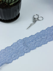 Load image into Gallery viewer, Powder Blue 2.5&quot; Wide Stretch Lace
