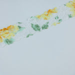 Load image into Gallery viewer, Yellow Floral on White 1.5" Wide Stretch Lace
