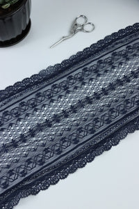 Navy 7.25" Wide Stretch Lace