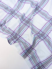 Load image into Gallery viewer, Blue/Navy Plaid Yummy 2x1 Rib Knit