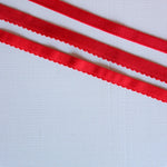 Load image into Gallery viewer, Red Plush Back Satin Strap &amp; Scallop Elastic
