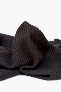 Black Brushed Waffle Sweater Knit