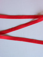 Load image into Gallery viewer, Red Plush Back Satin Strap &amp; Scallop Elastic
