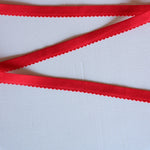 Load image into Gallery viewer, Red Plush Back Satin Strap &amp; Scallop Elastic
